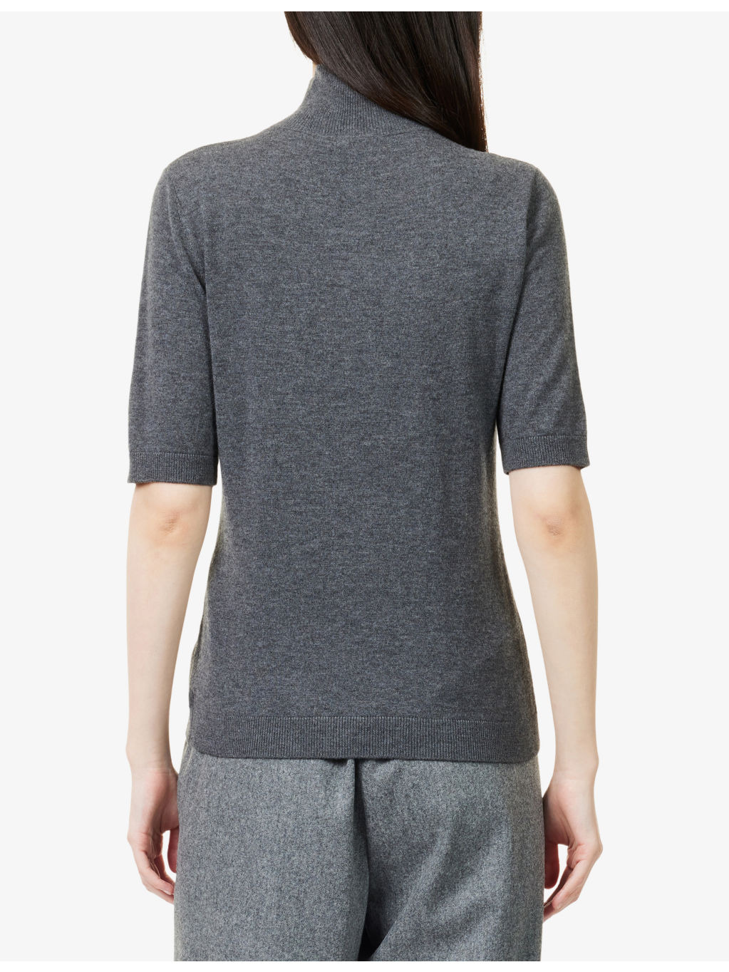 Cantone High-Neck Short-Sleeve Wool Jumper - 4