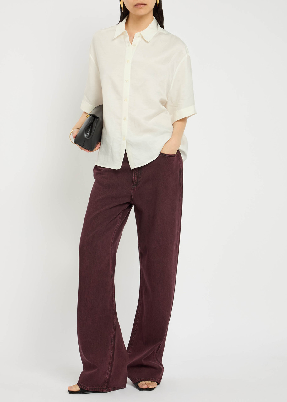 Anine Bing Coco Rayon and Linen-blend Shirt - 4