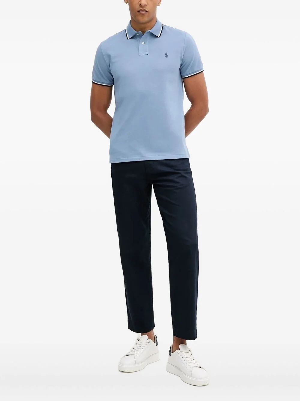 tipped-collar polo shirt - 1