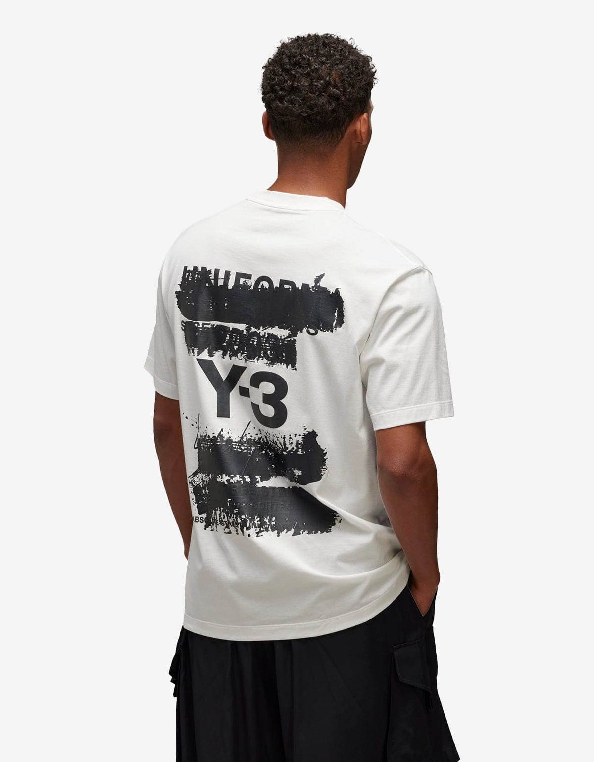 Y-3 White Graphic Print T-Shirt - 2