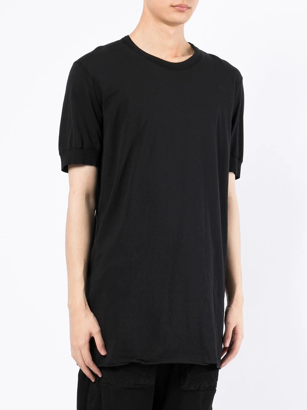 raw-cut hem cotton T-shirt - 3