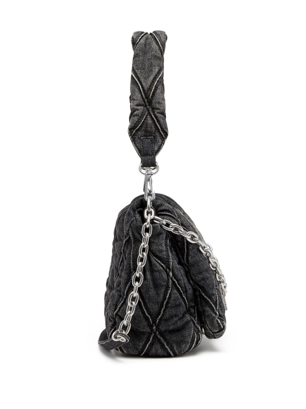 Charm-D quilted washed denim tote bag - 3
