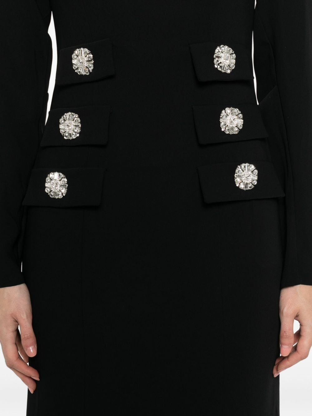 button-embellished maxi dress - 5