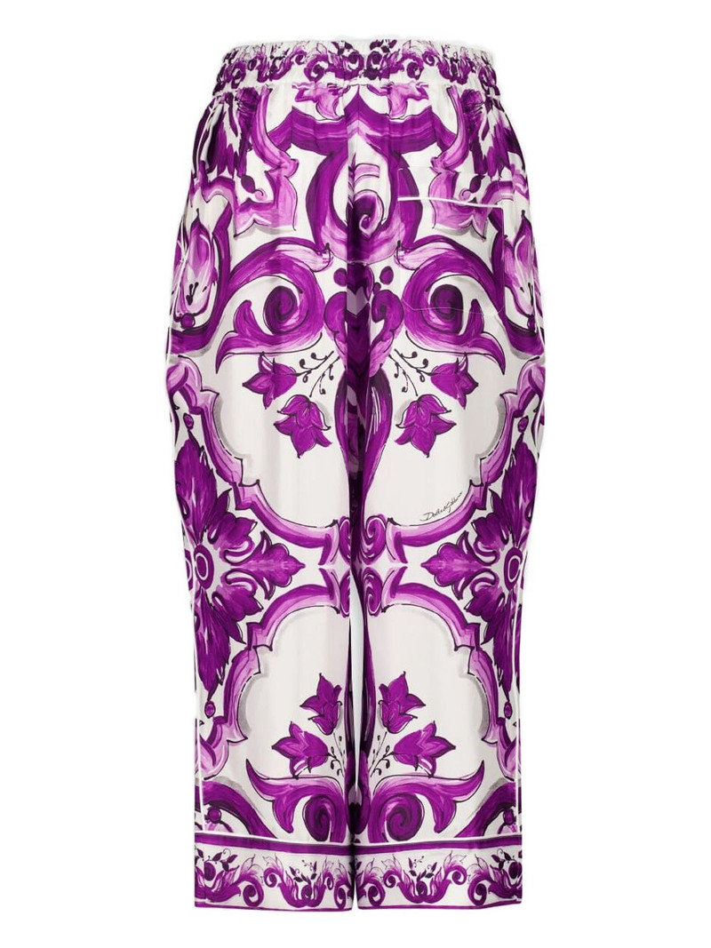 Dolce & Gabbana Majolica-print palazzo pants outlook