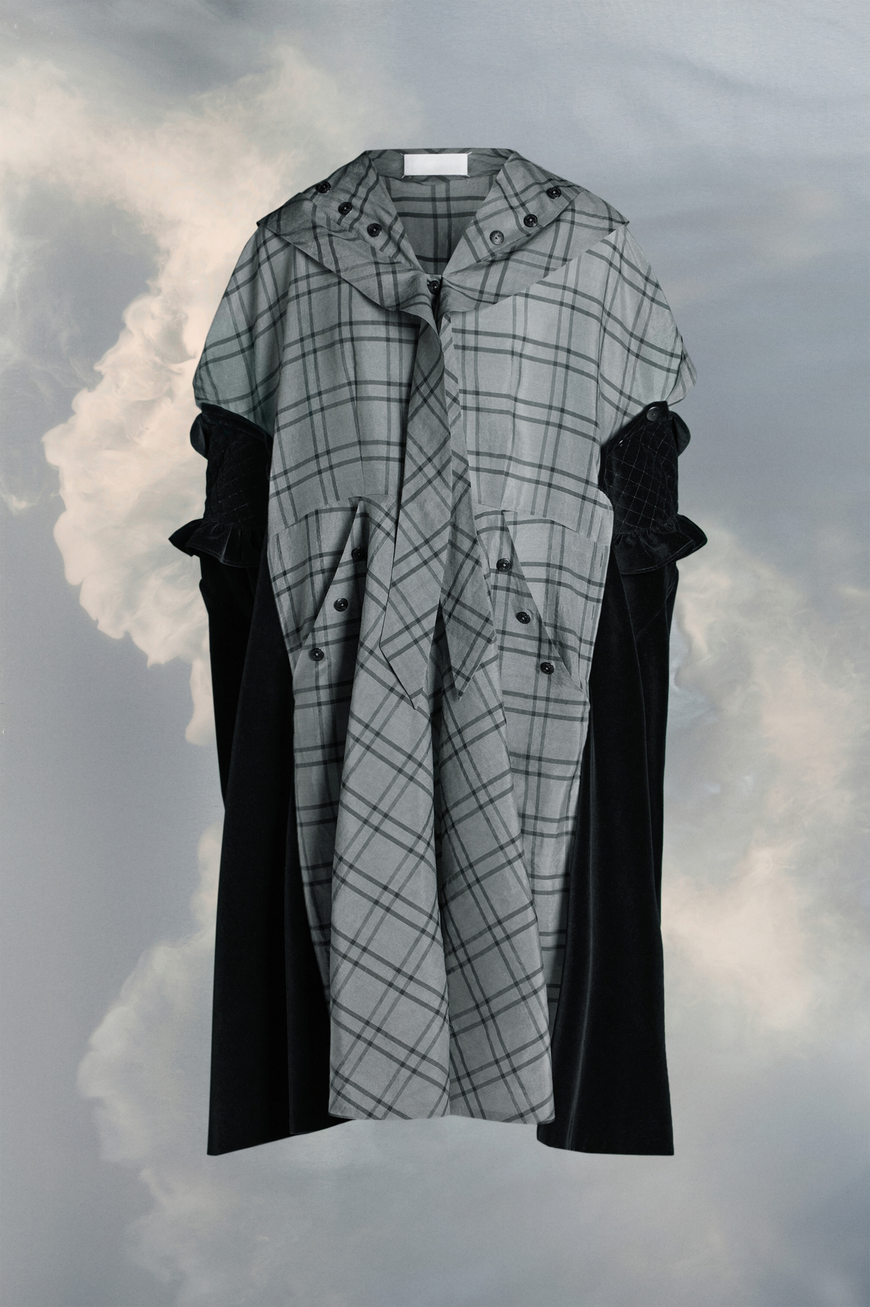 Spliced silk poplin dress - 1