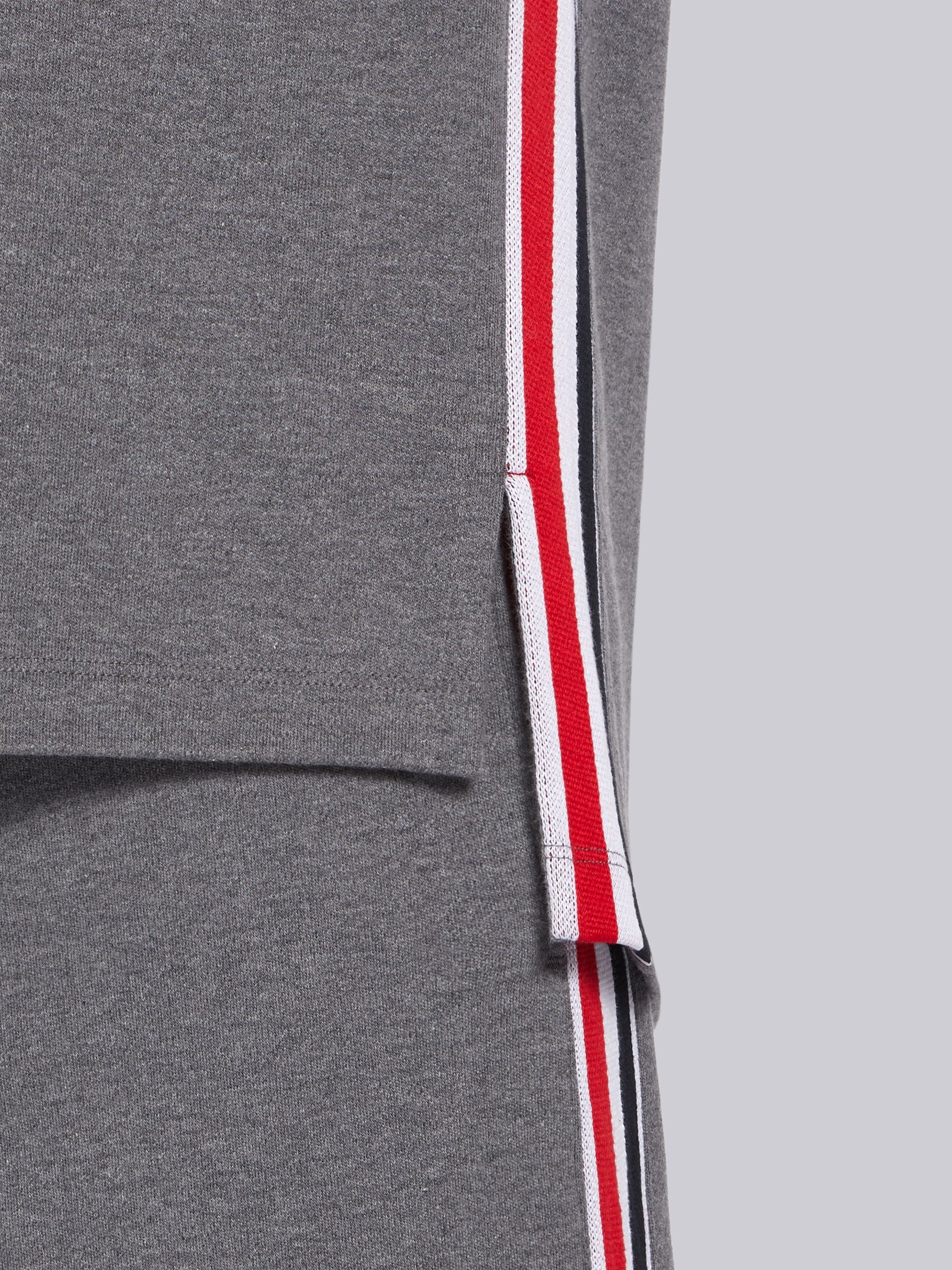 Medium Grey Cotton Interlocking RWB Stripe Short Sleeve Tee - 6