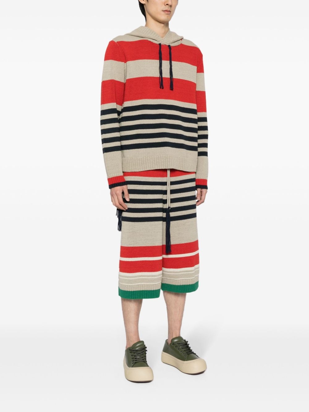 striped knitted hoodie - 3