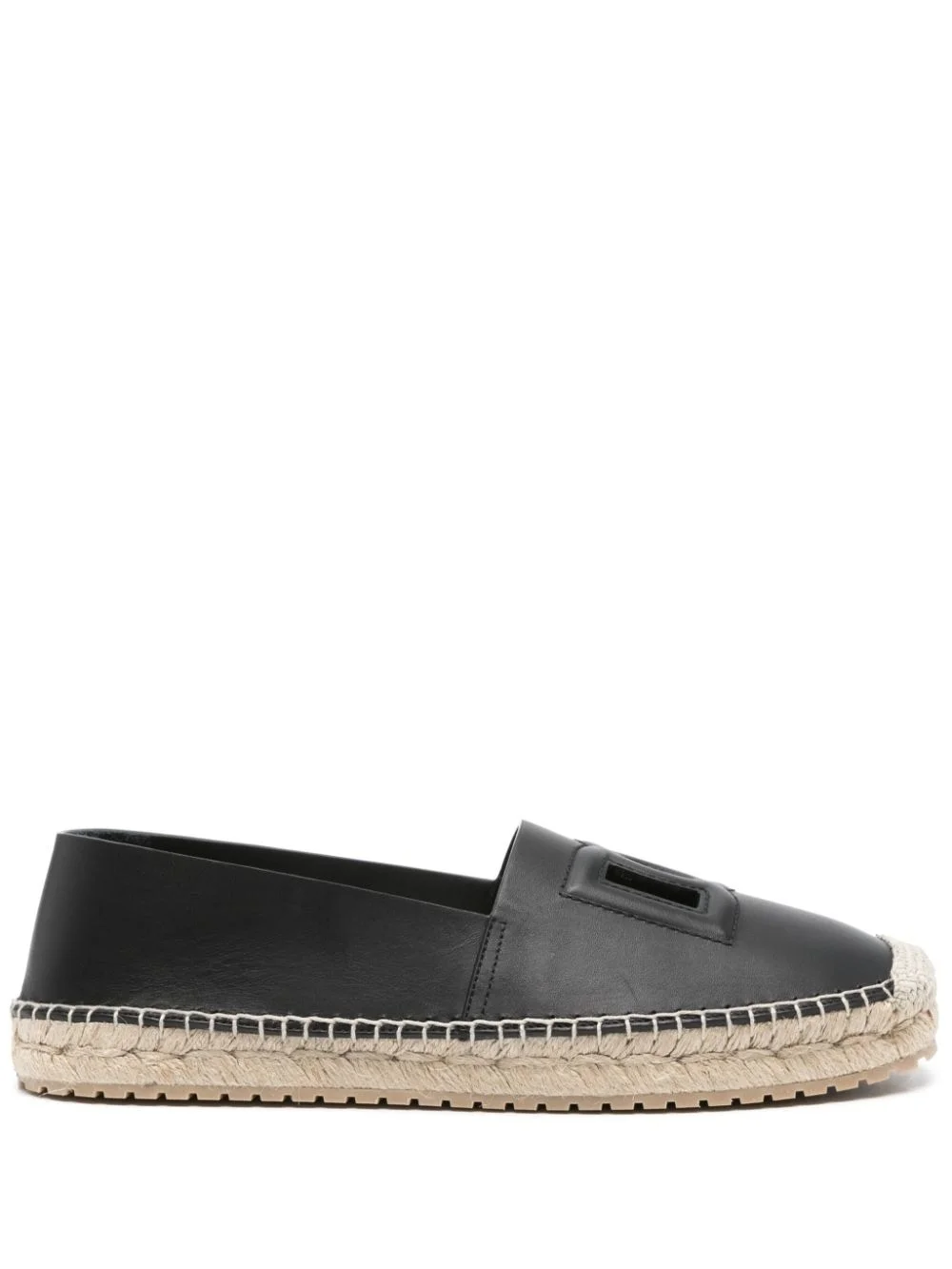 logo-embossed leather espadrilles - 1