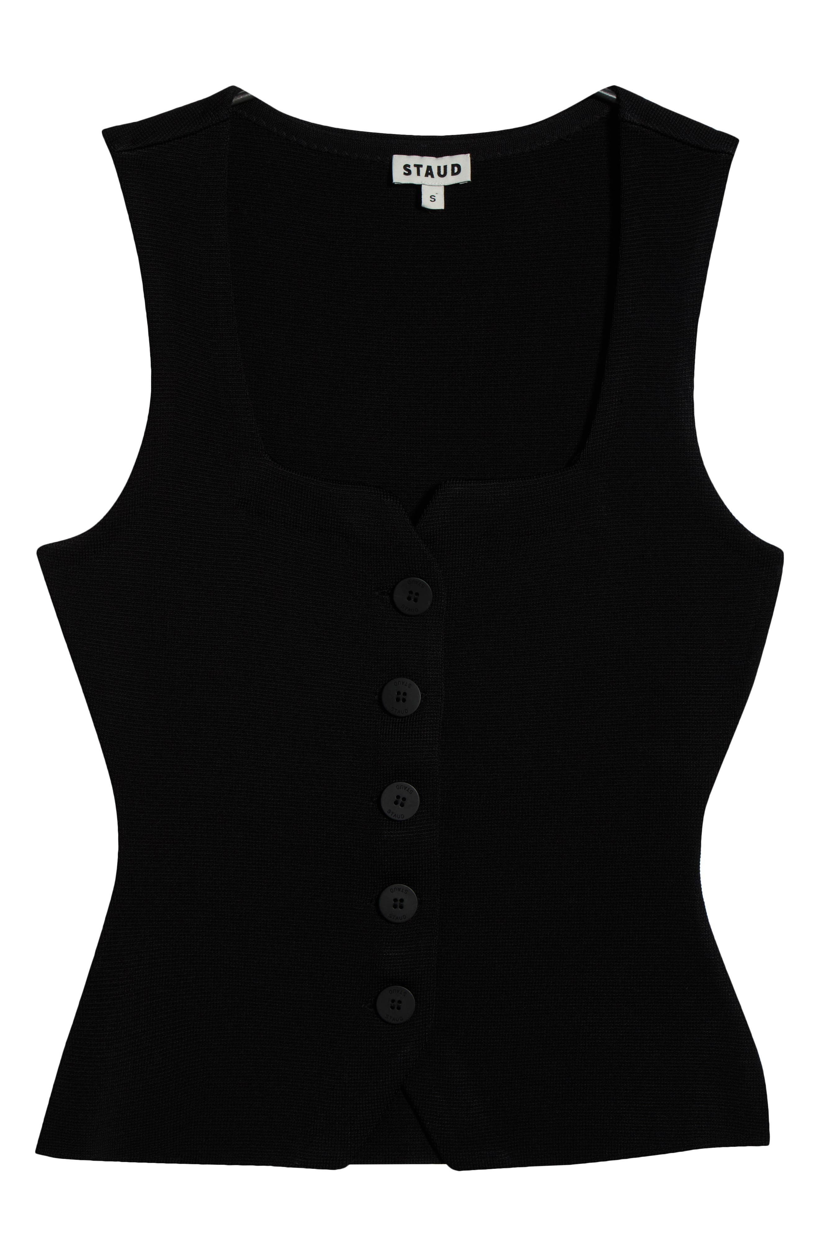 STAUD Marisa Square Neck Top in Black at Nordstrom - 4