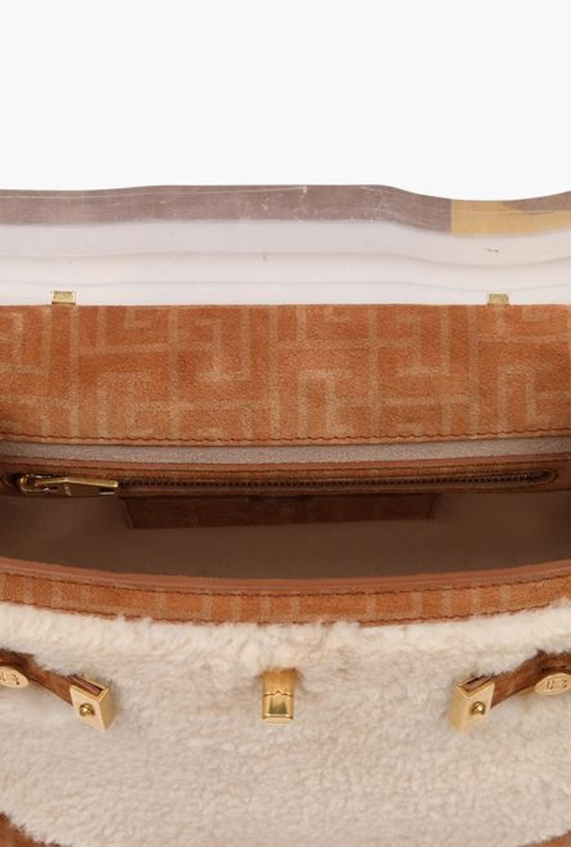 Capsule After ski - Camel and ecru shearling and suede B-Buzz 23 bag 6