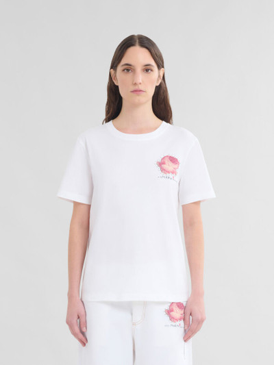 Marni WHITE ORGANIC JERSEY T-SHIRT WITH FLOWER PATCH outlook