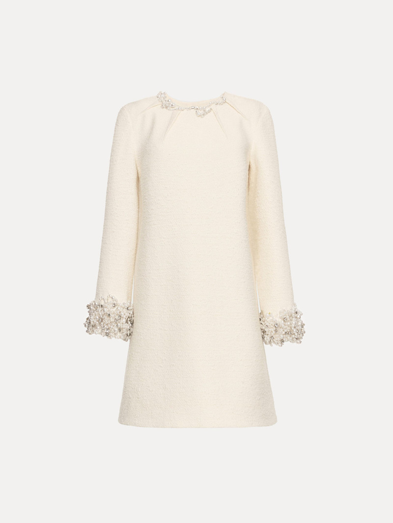 PEARL EMBROIDERED TWEED SHIFT DRESS 1