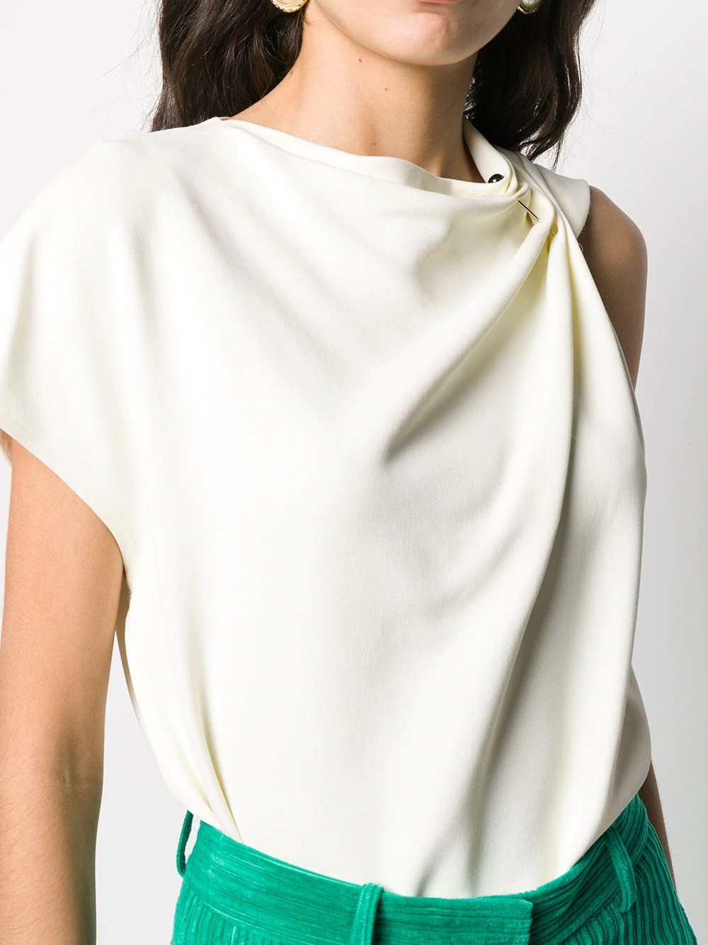 asymmetric cowl-neck top - 5