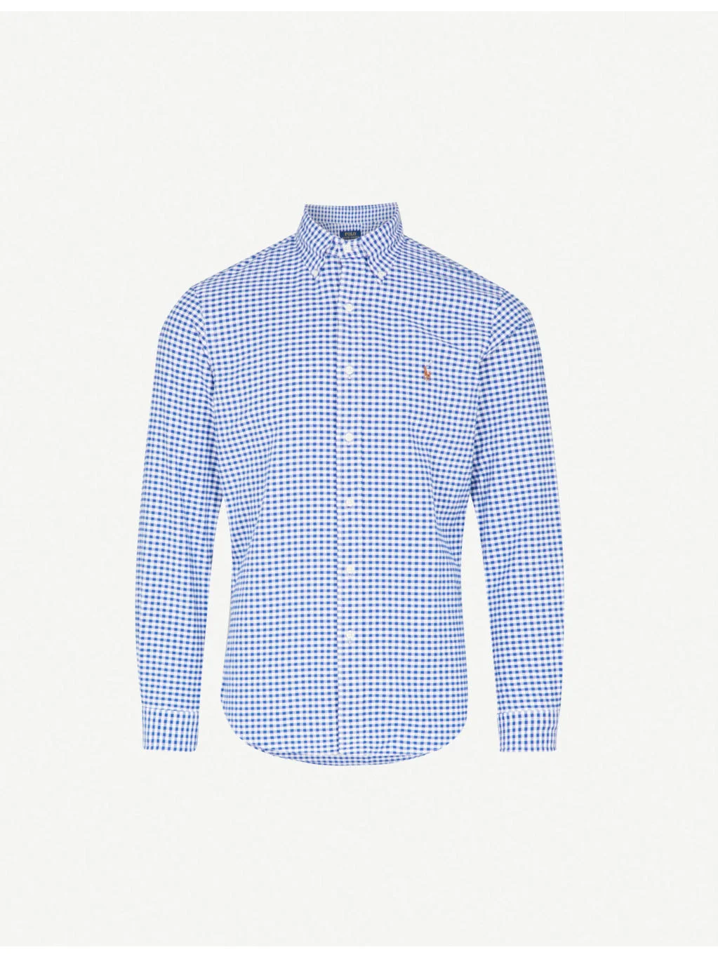 Long-sleeved button-down slim-fit cotton Oxford shirt - 1
