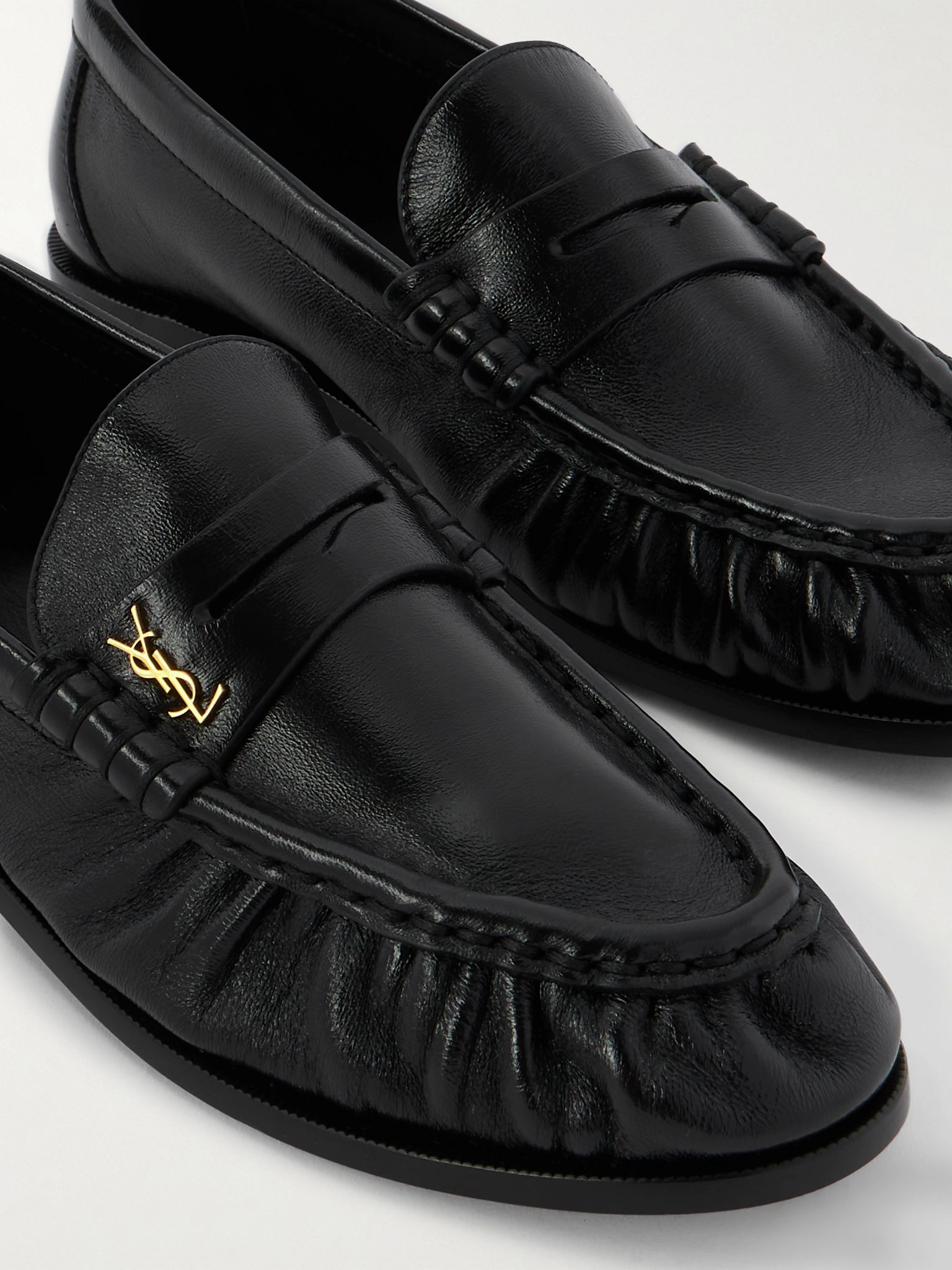 Le Loafer logo-embellished leather loafers Black - 4