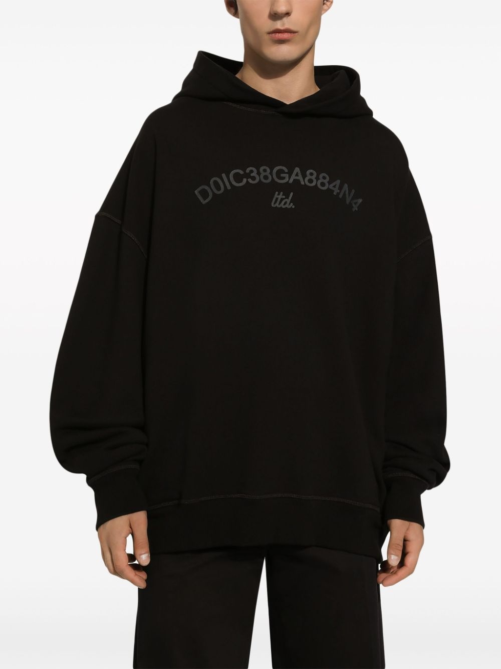 logo-print cotton hoodie - 5