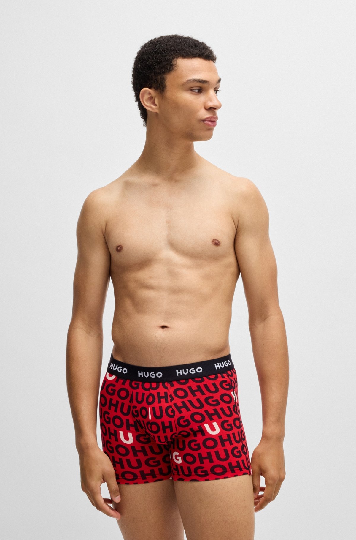 THREE-PACK OF STRETCH-COTTON BOXER BRIEFS WITH LOGOS - 2