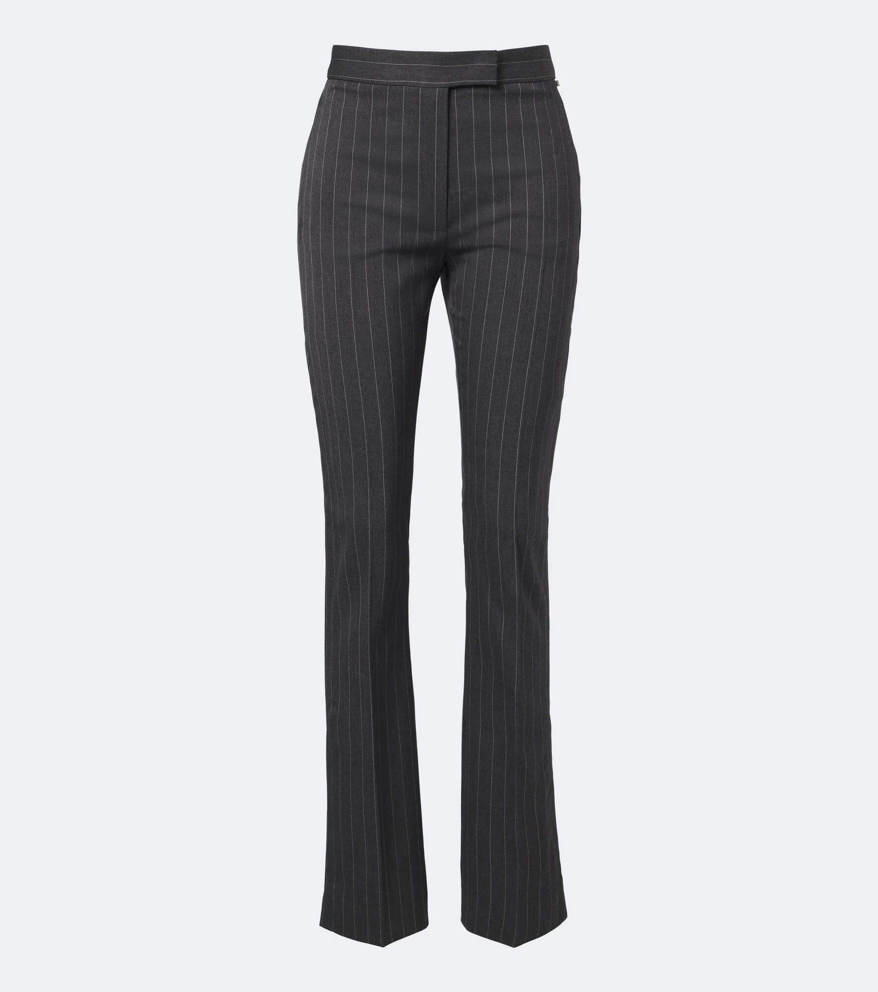 Pinstriped wool-blend flared pants - 1