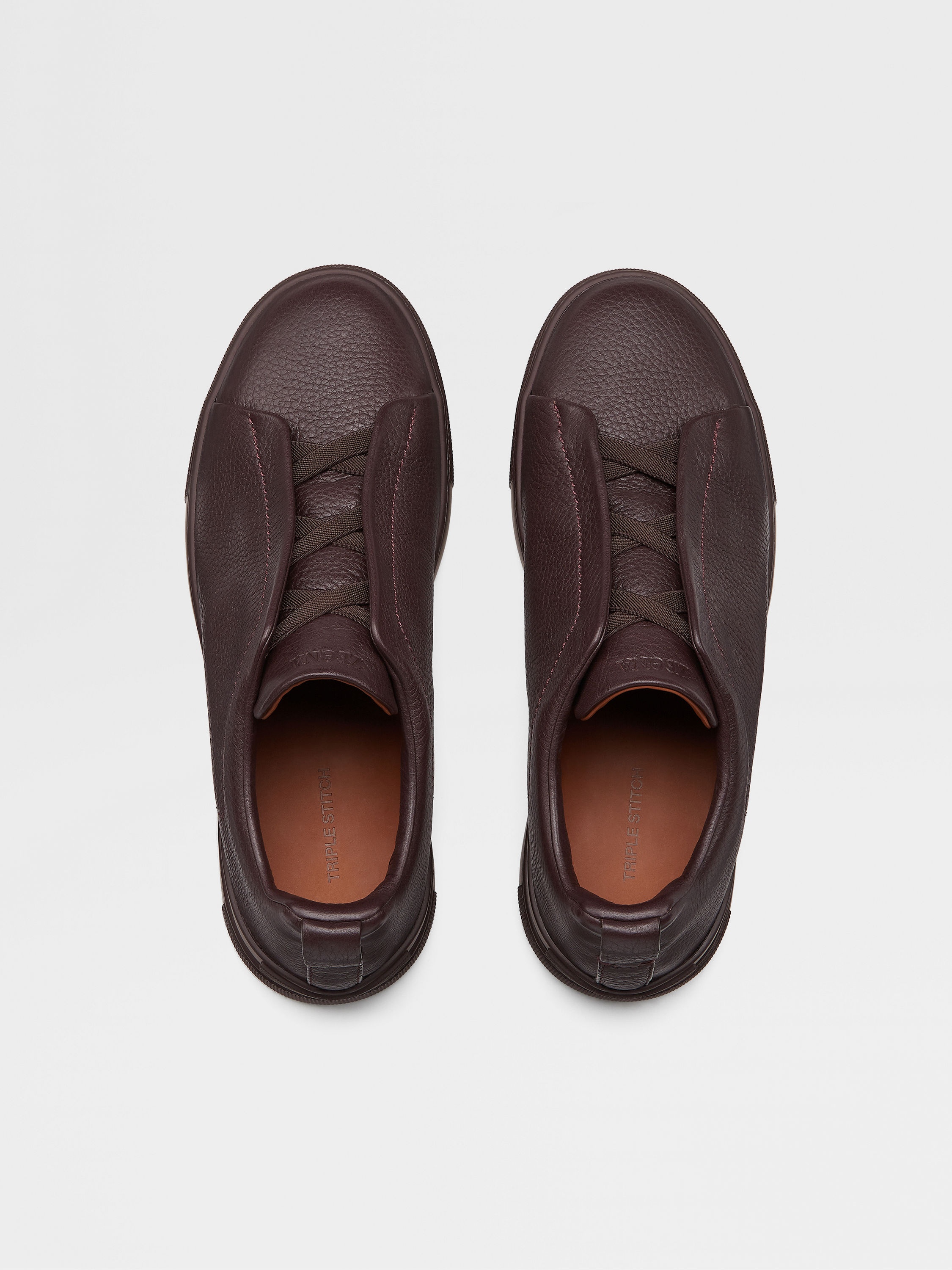 DARK BURGUNDY DEERSKIN TRIPLE STITCH™ SNEAKERS - 3