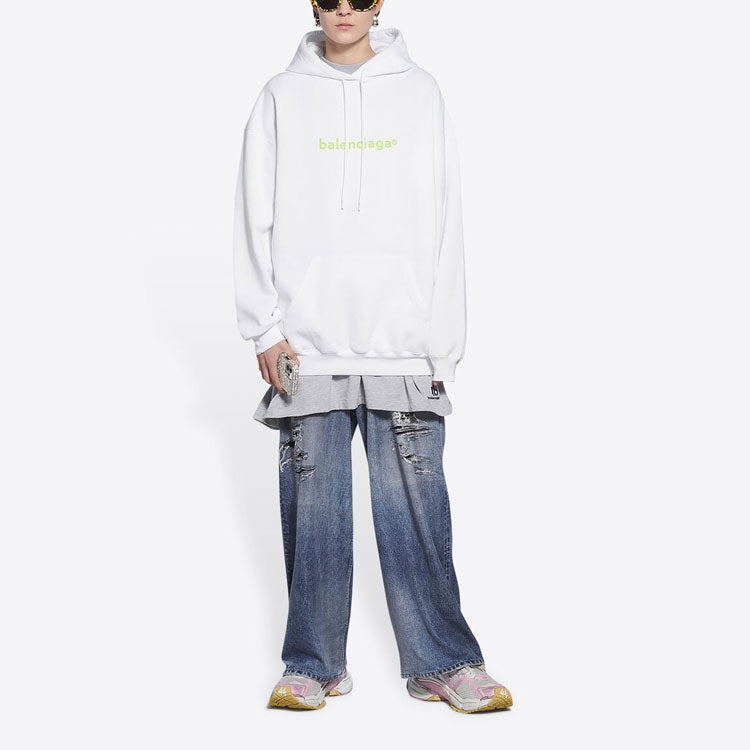 Balenciaga Balenciaga Copyright Logo Print Medium Fit Hoodie 'White' 578135TIV559152 - 3