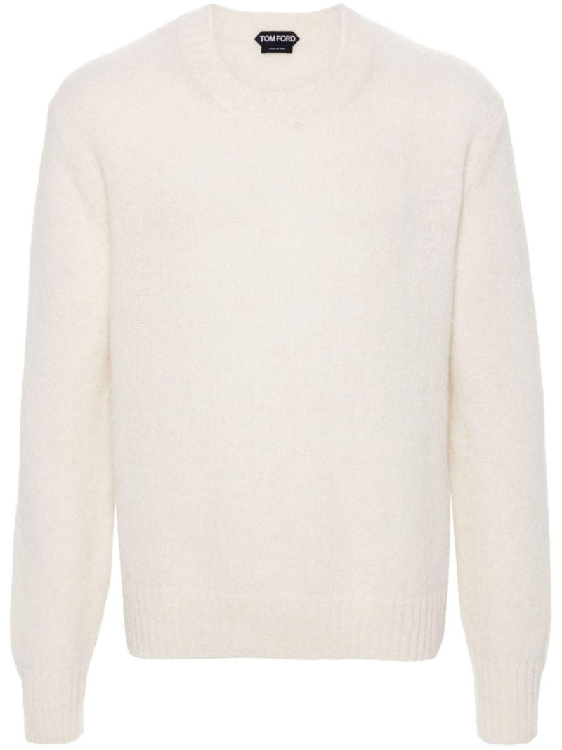 brushed crew-neck jumper - 1