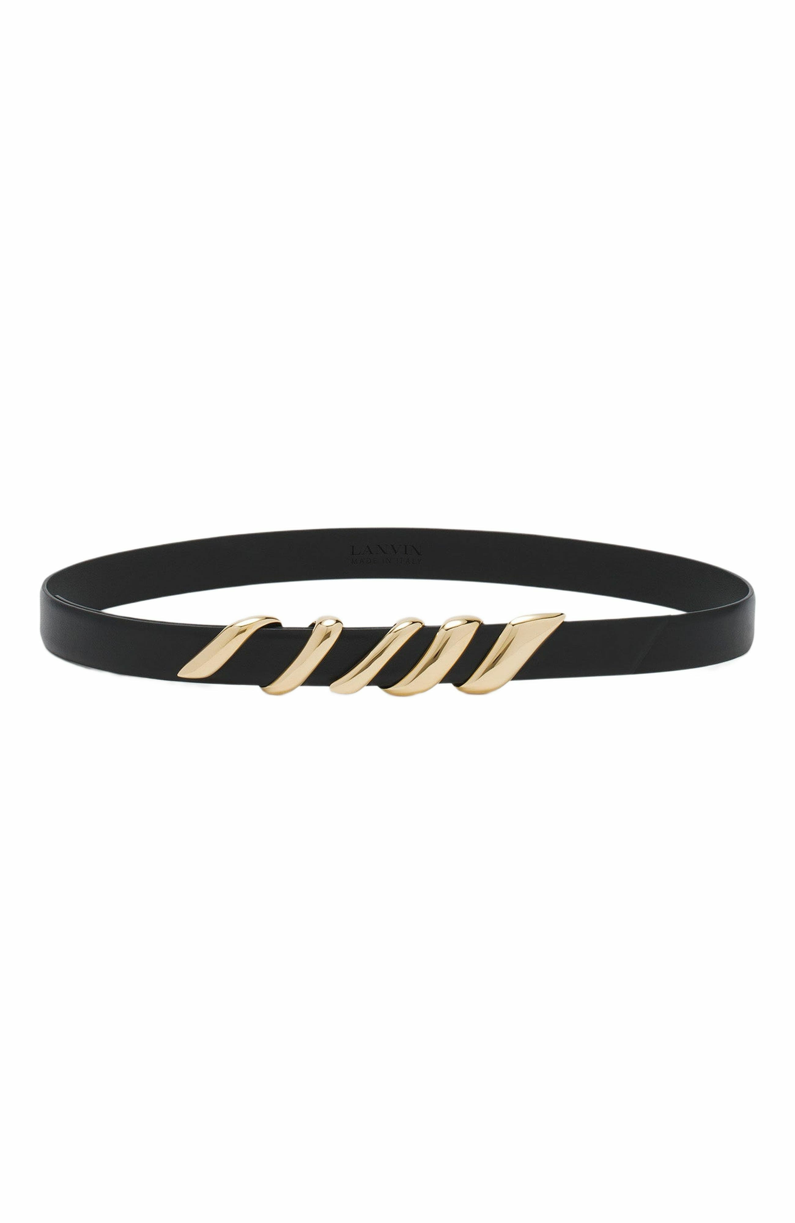 Lanvin Mélodie Ribbon Leather Belt in Black at Nordstrom - 1