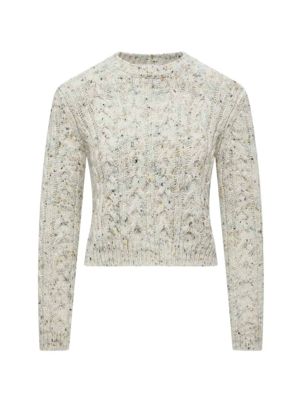 cable-knit crew-neck sweater - 1