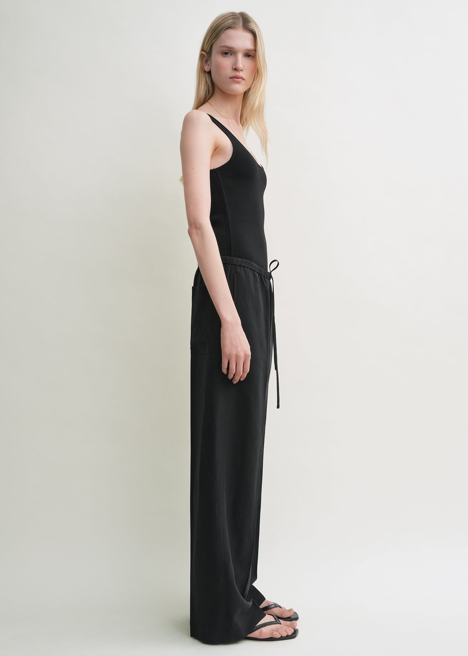 Fluid drawstring trousers black - 3