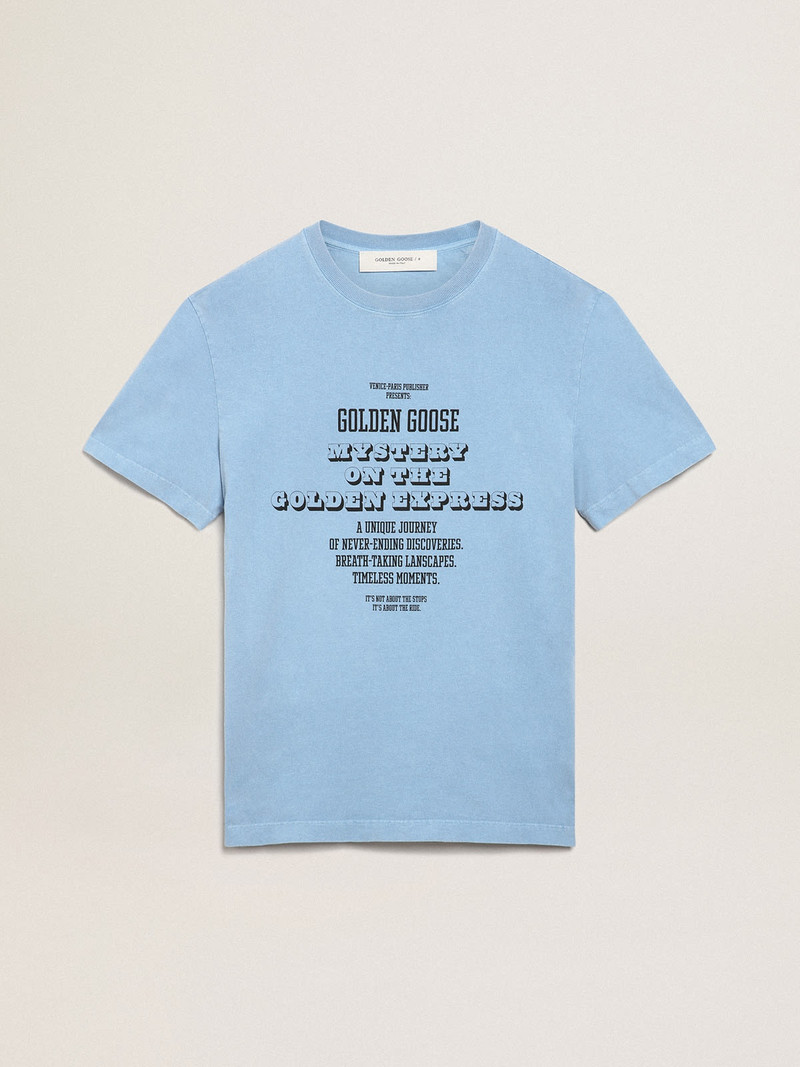 Harbor-blue Journey Collection T-shirt with contrasting black Golden Goose Mystery On The Golden Exp 1