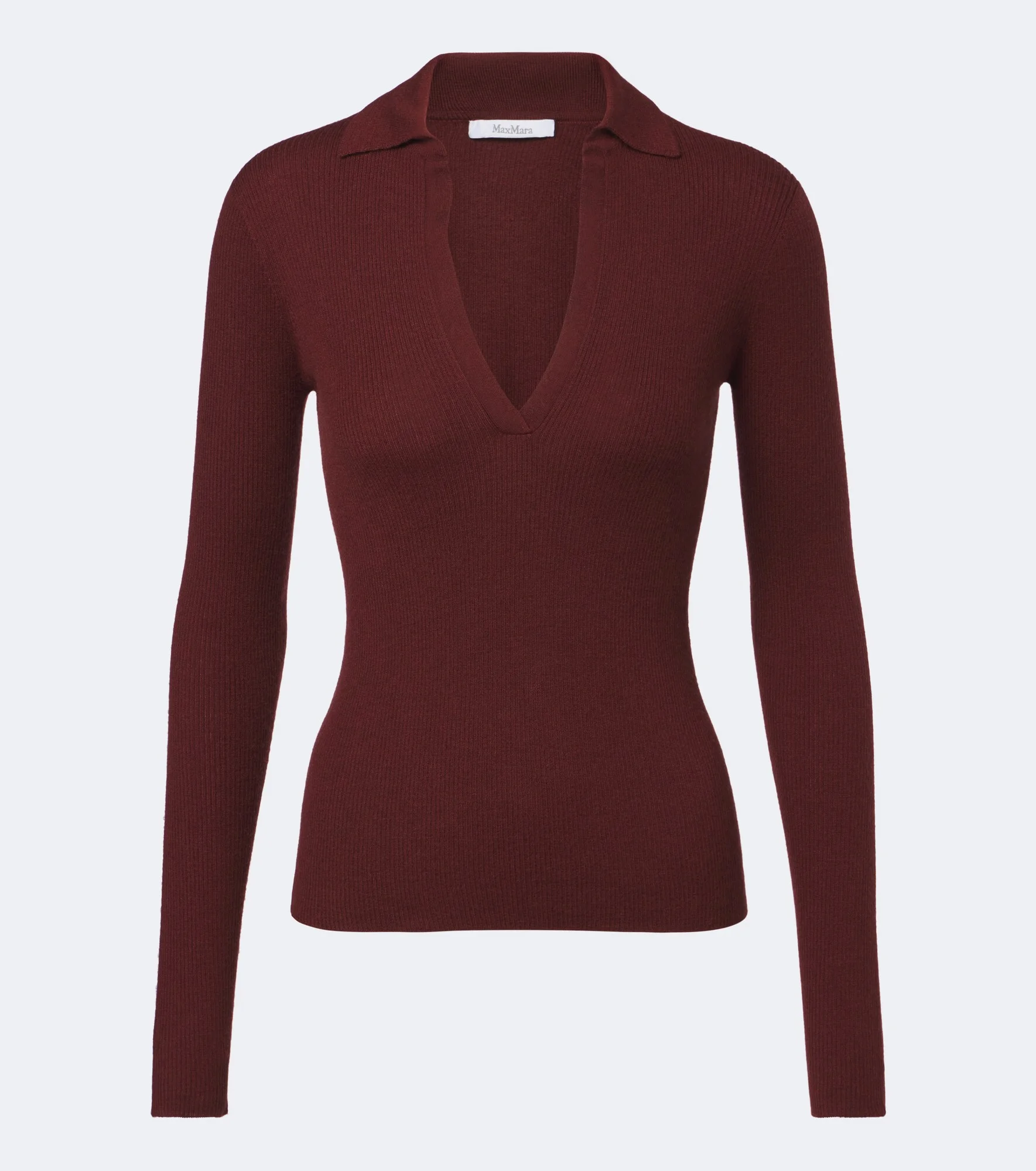 Ribbed-knit cashmere polo sweater - 1