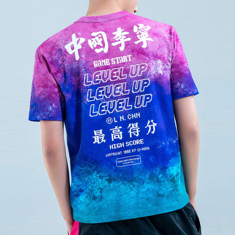 Li-Ning Printing Sports Round Neck Short Sleeve 'Purple Red' AHSQ629-3 - 6