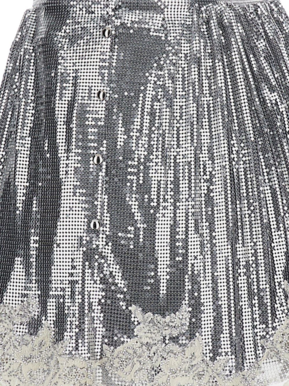 metallic lace-trimmed skirt - 3