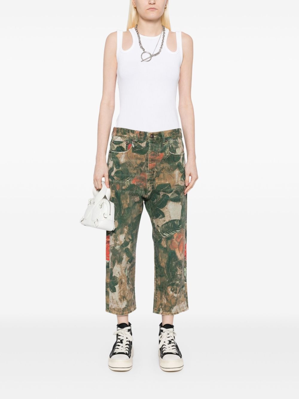 floral-print jeans - 2