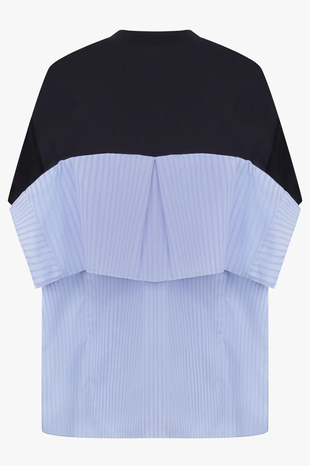 T-SHIRT X STRIPE SHIRT PANEL | NAVY/LIGHT BLUE - 1