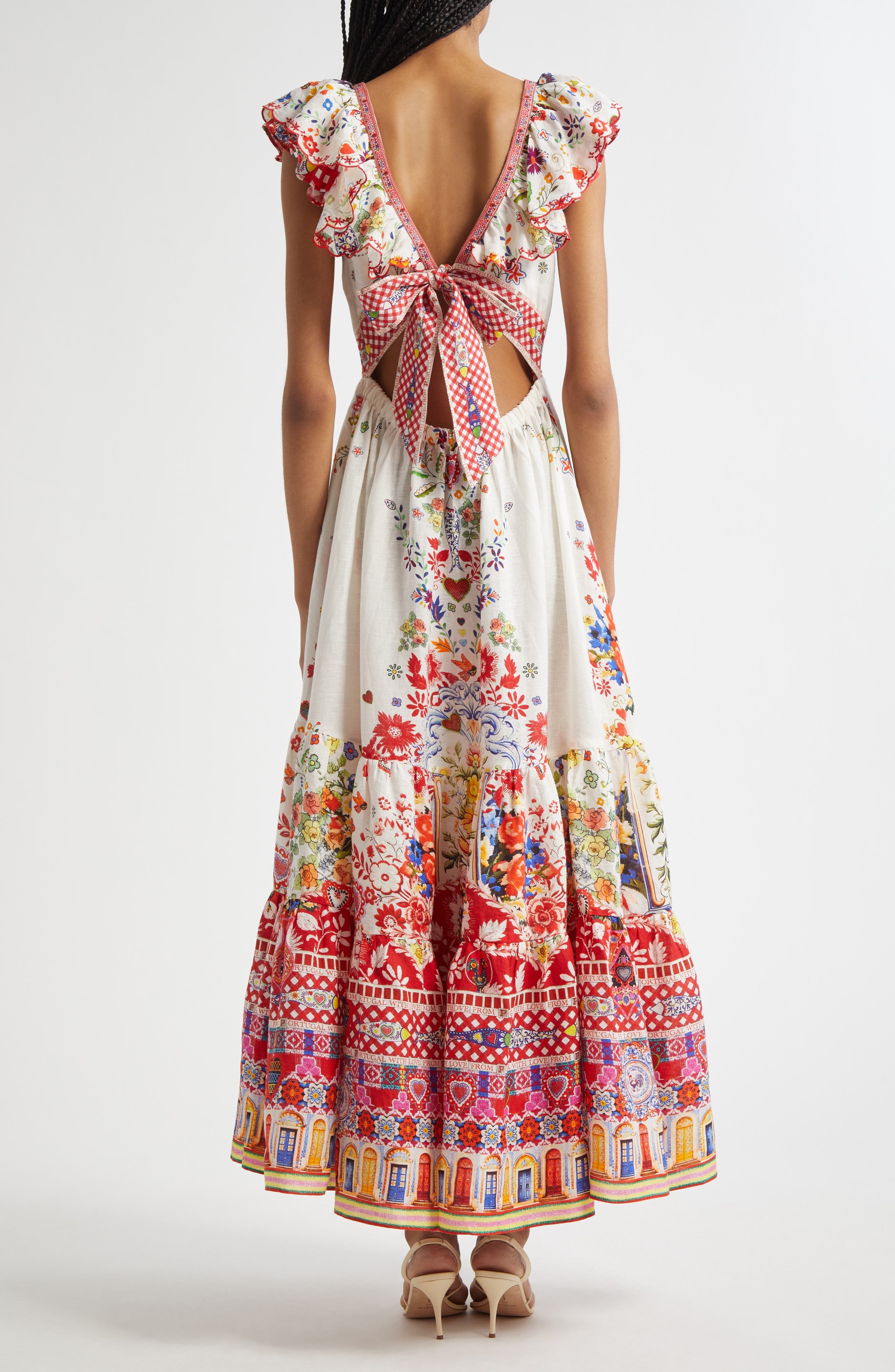 Camilla Tiered Ruffle Linen Maxi Dress in Faith Luck Justice at Nordstrom - 2