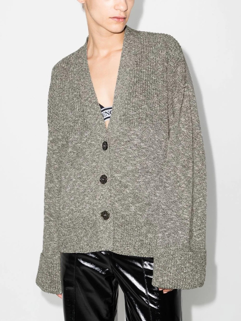 Off-White Diag-stripe mélange-effect cardigan outlook