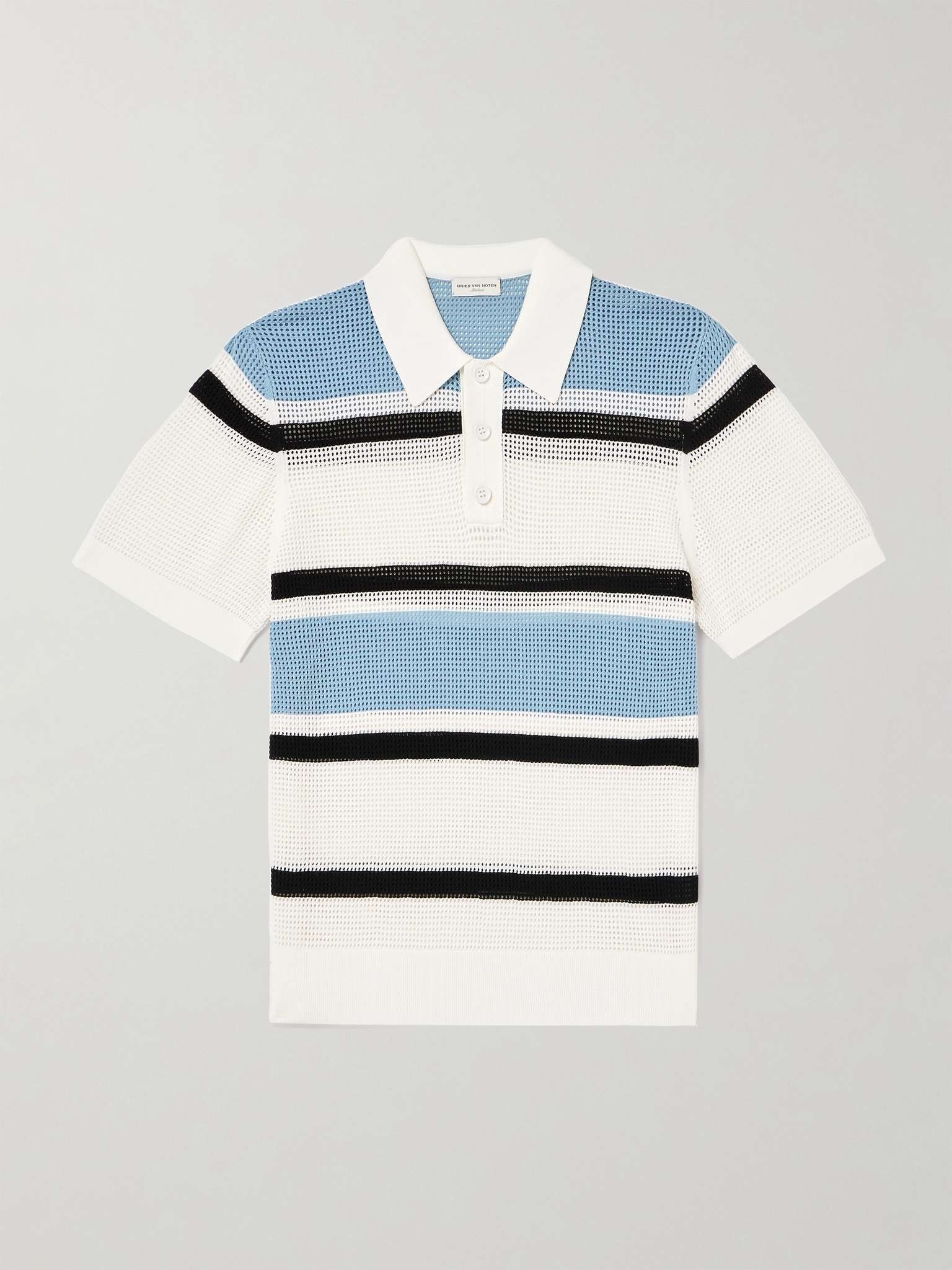Striped Knitted Polo Shirt - 1