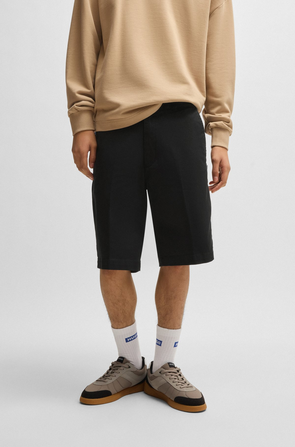 REGULAR-FIT REGULAR-RISE SHORTS IN COTTON TWILL - 2