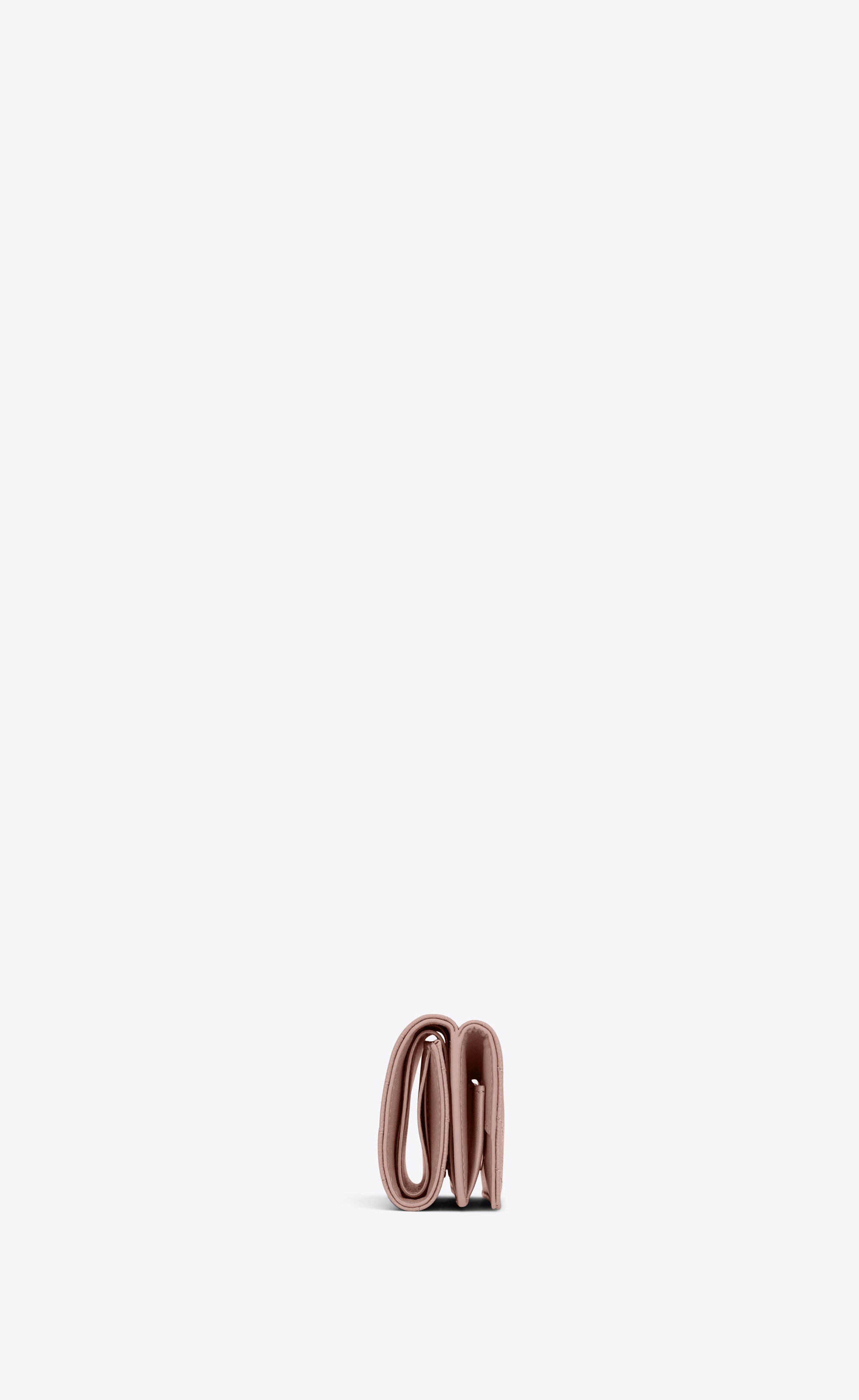 cassandre saint laurent matelassé origami tiny wallet in grain de poudre embossed leather - 3