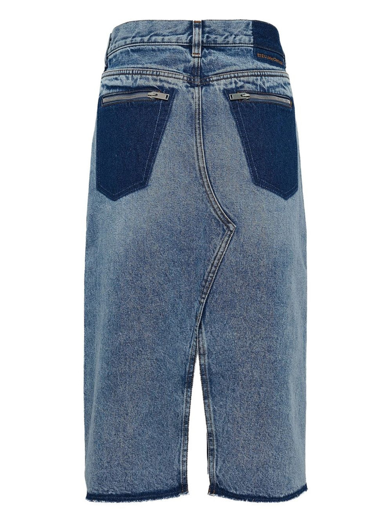 Stella McCartney split-hem denim skirt outlook