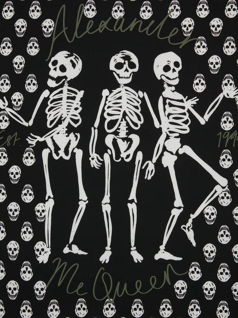 Skeleton Biker Skull Scarf in Black/ivory 3