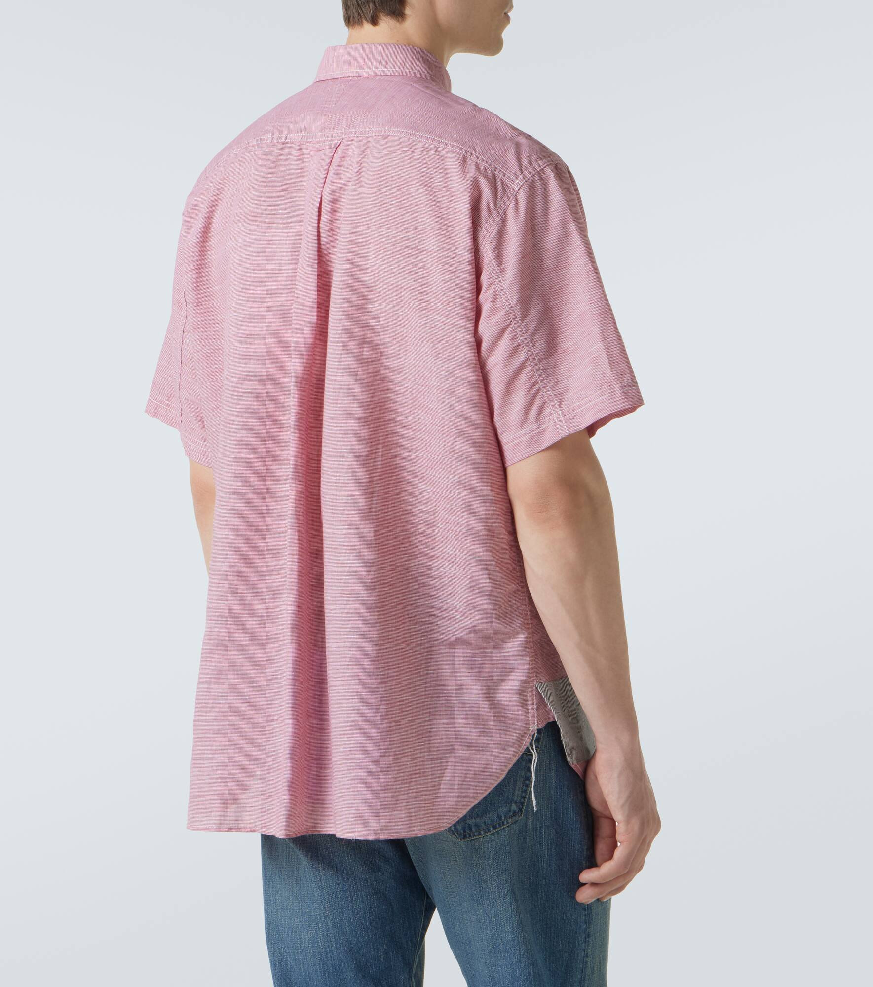 Patchwork linen and cotton bowling shirt - 4