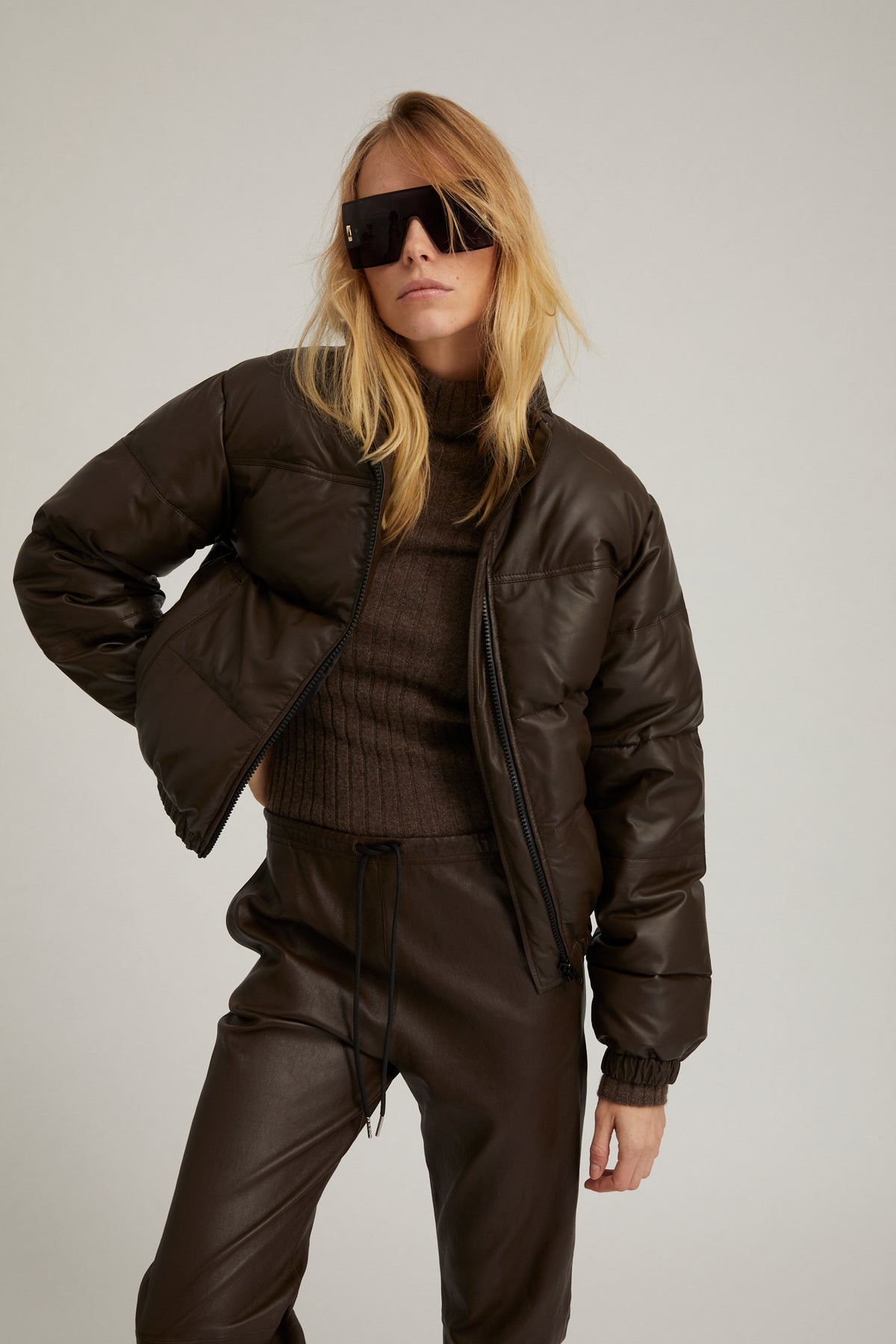 AMERICANO LEATHER PUFFER - 1