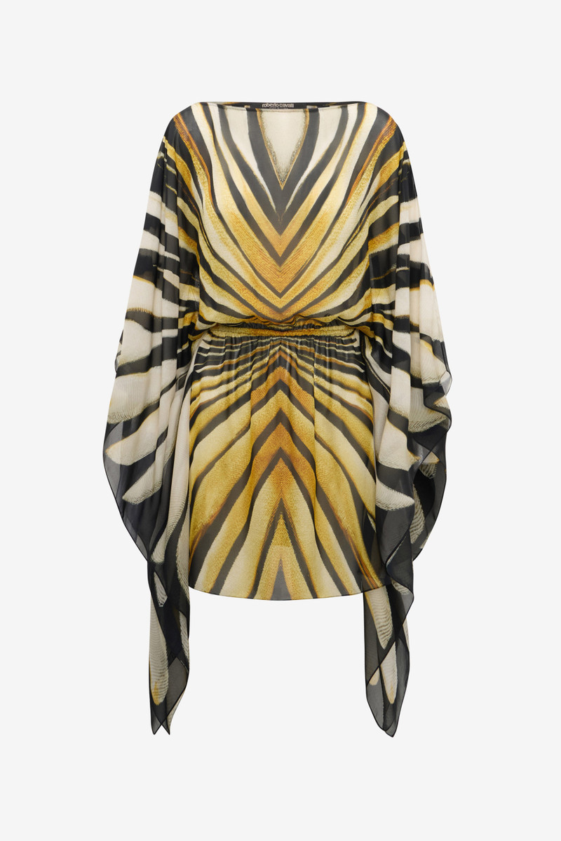 Ray Of Gold Print Kaftan Dress Silk 1