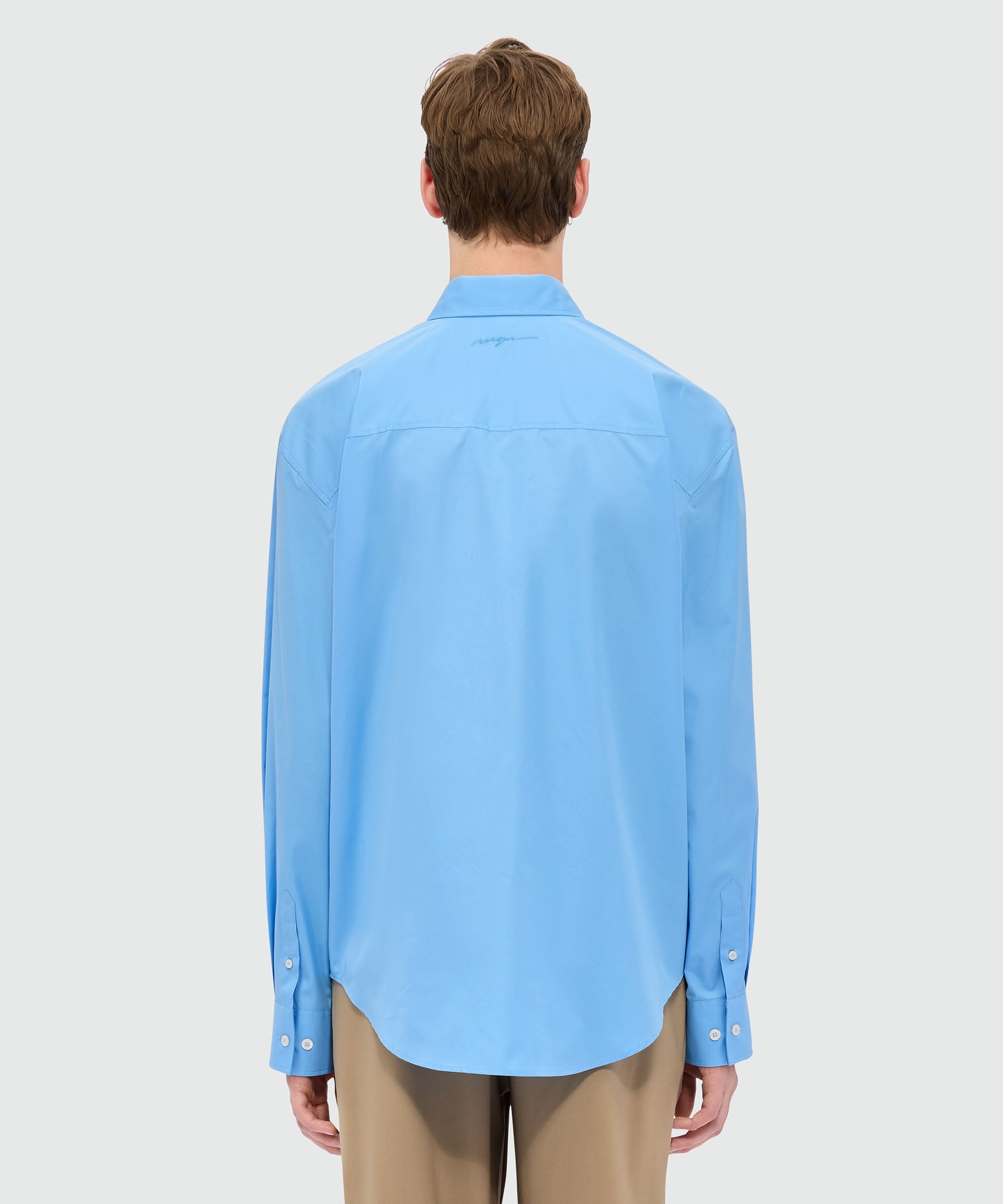 Light blue poplin shirt with "Lobster" print - 3