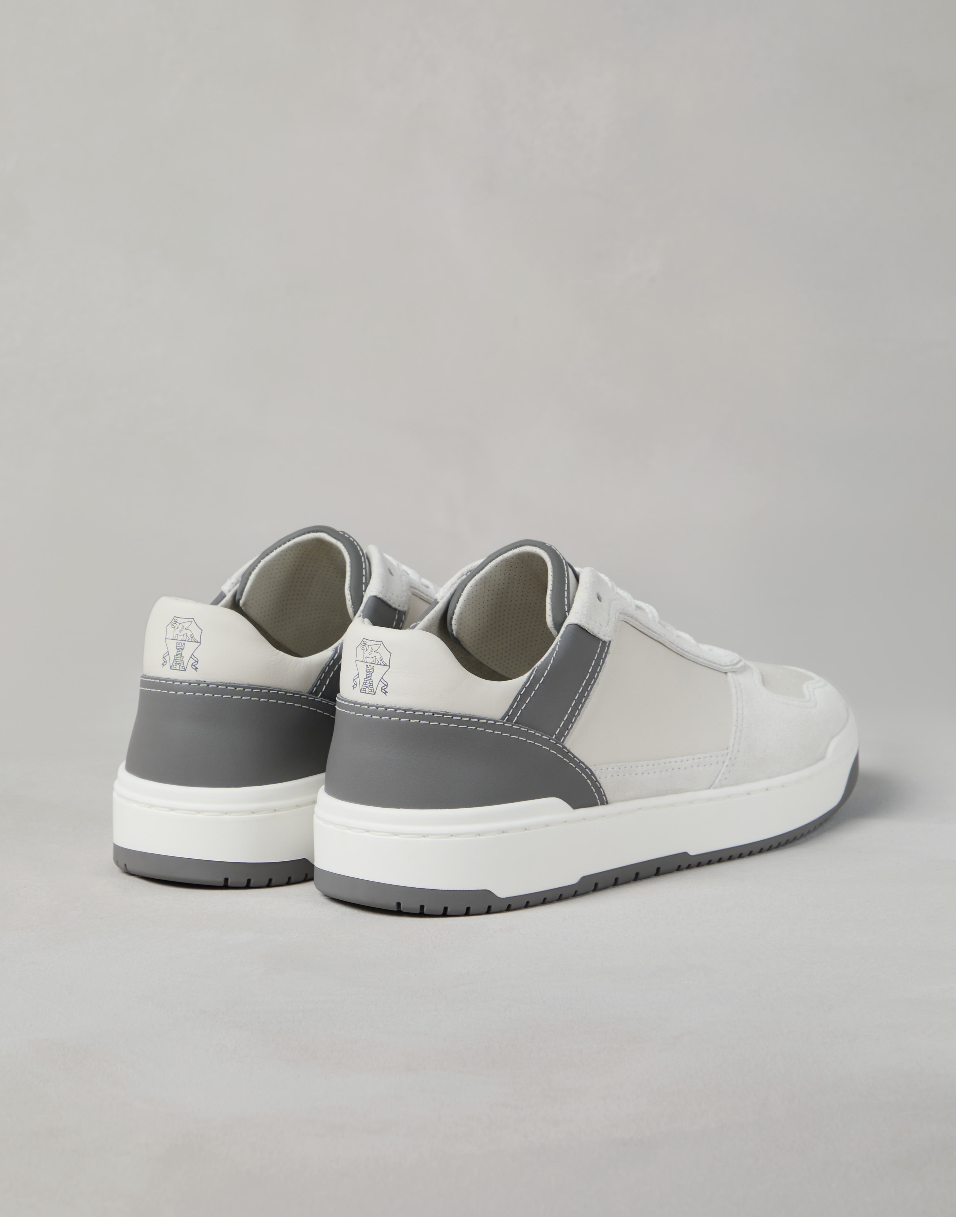 Semi-polished calfskin and washed suede basket sneakers - 2