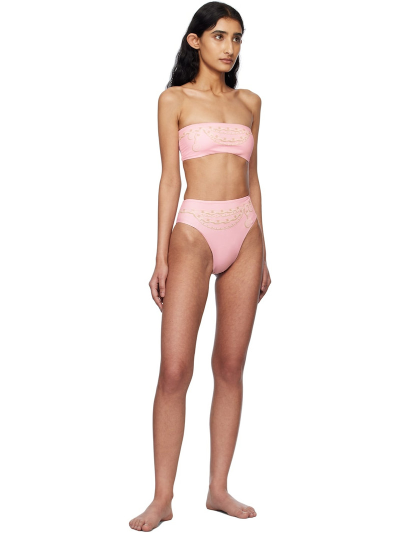 VERSACE Pink Graphic Bikini Bottom outlook