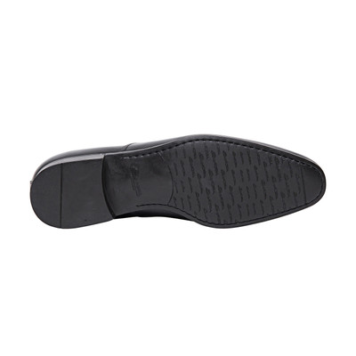 Santoni Men's polished black leather Derby shoe outlook