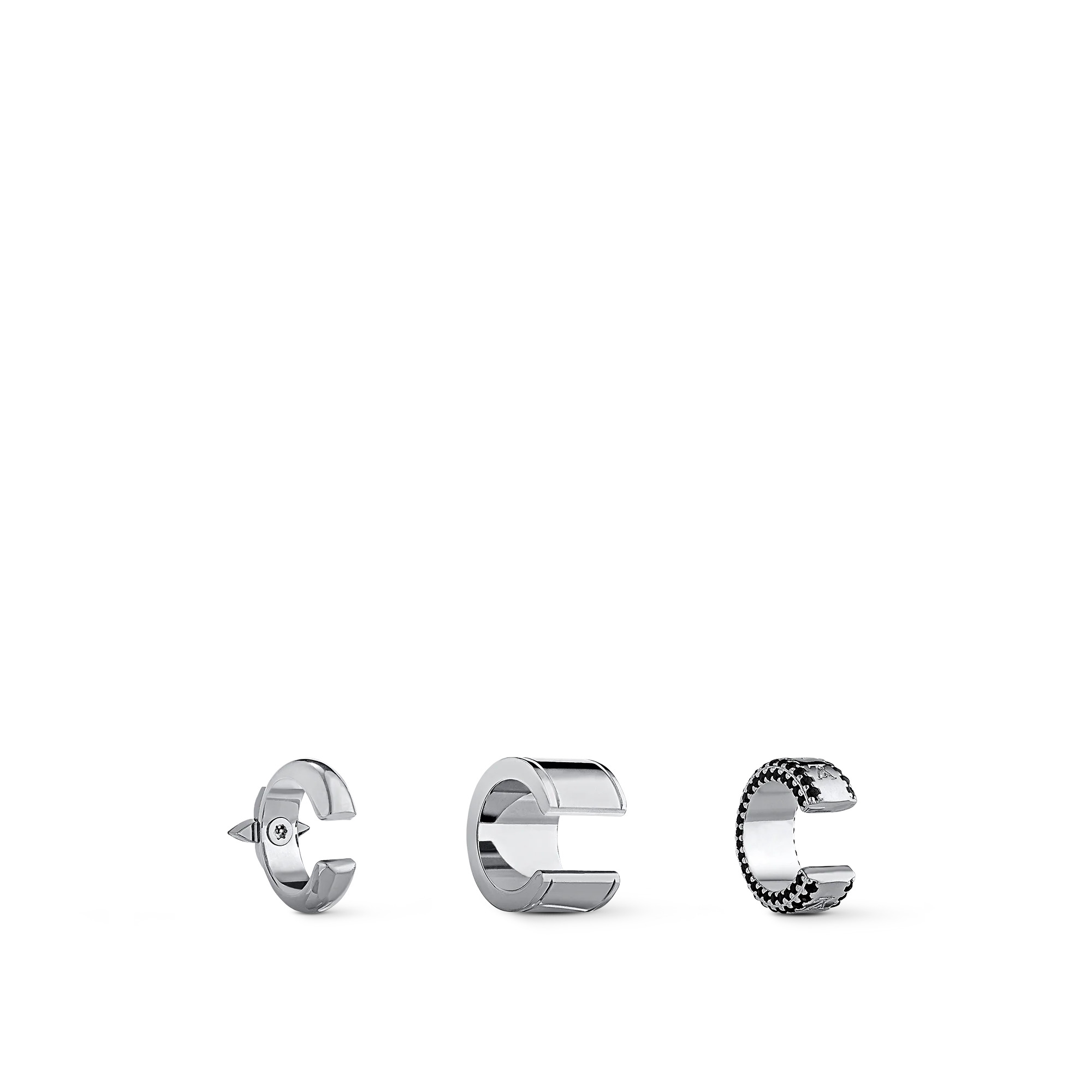 Monogram Circle Set Of 3 Earcuffs - 3