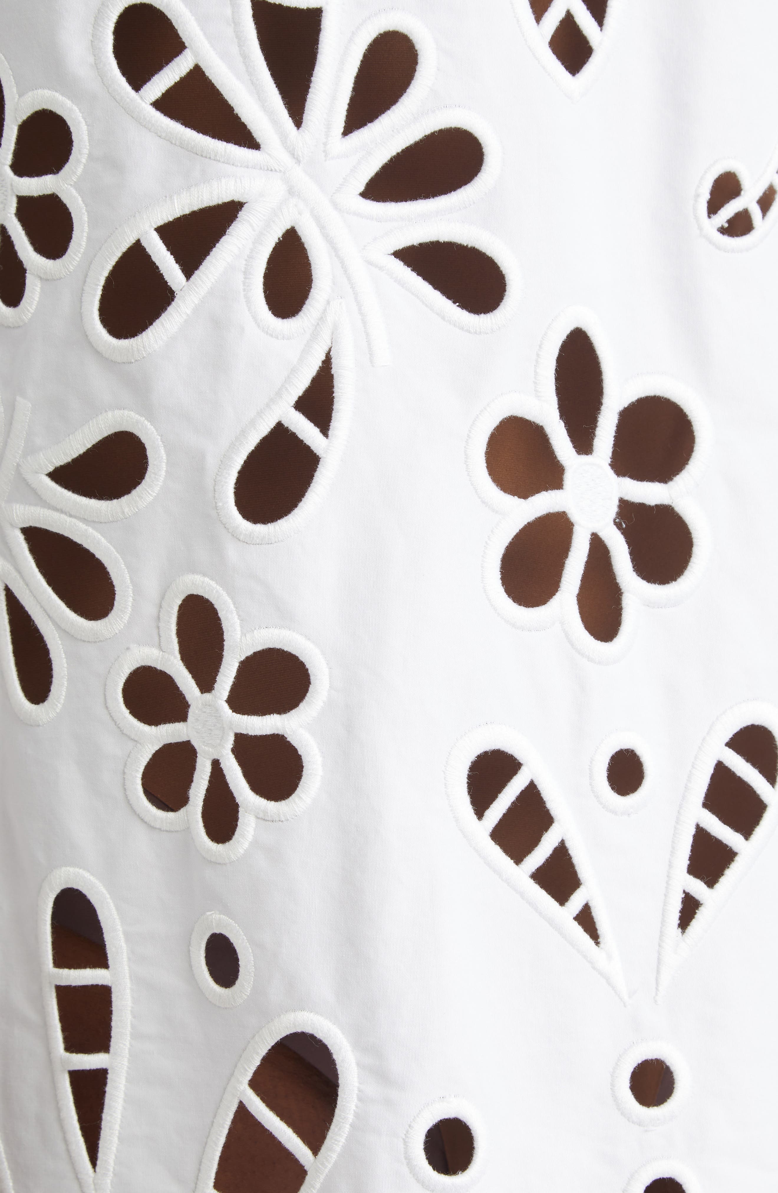 Dolce&Gabbana Openwork Embroidered Poplin Shift Dress in Bianco Ottico at Nordstrom - 6
